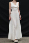 Mutedance 25 Spring/Summer Deep V-neck Silk Short Sleeve Dress MD-MD25SS28-HOARY